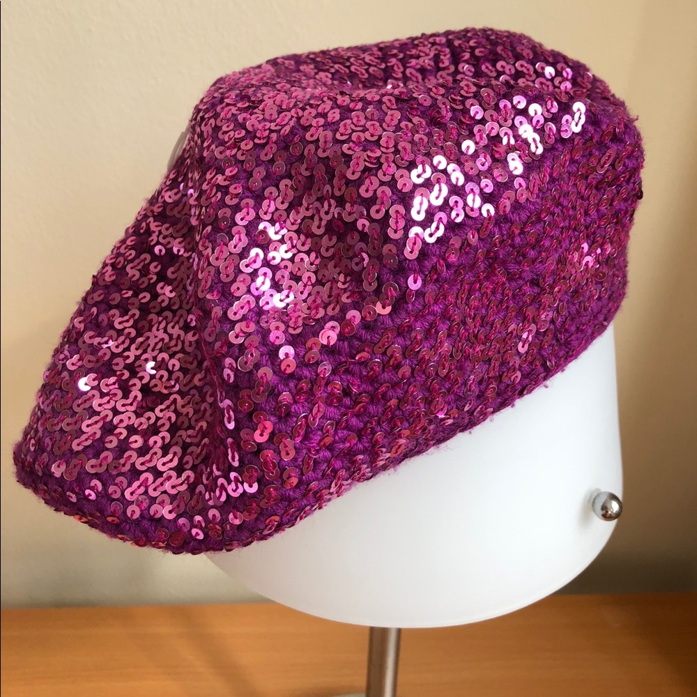 Catherine Malandrino Sequence Wool Beret Hat O/S
